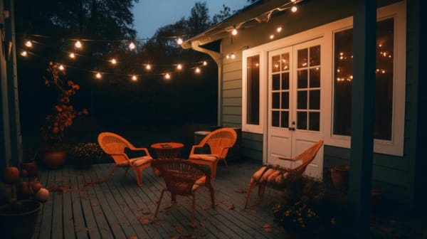 Photo comfortable autumn cozy outdoor illustration ai generativexa