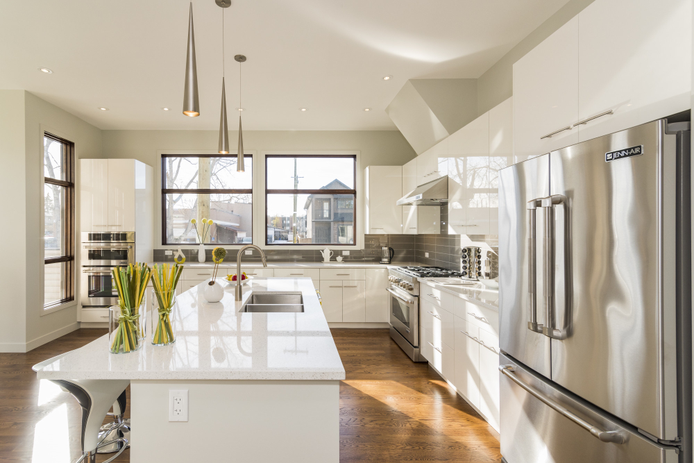 Beautiful shot of a modern house kitchen 