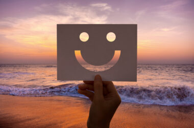 happines cheerful perforated paper smiley face
